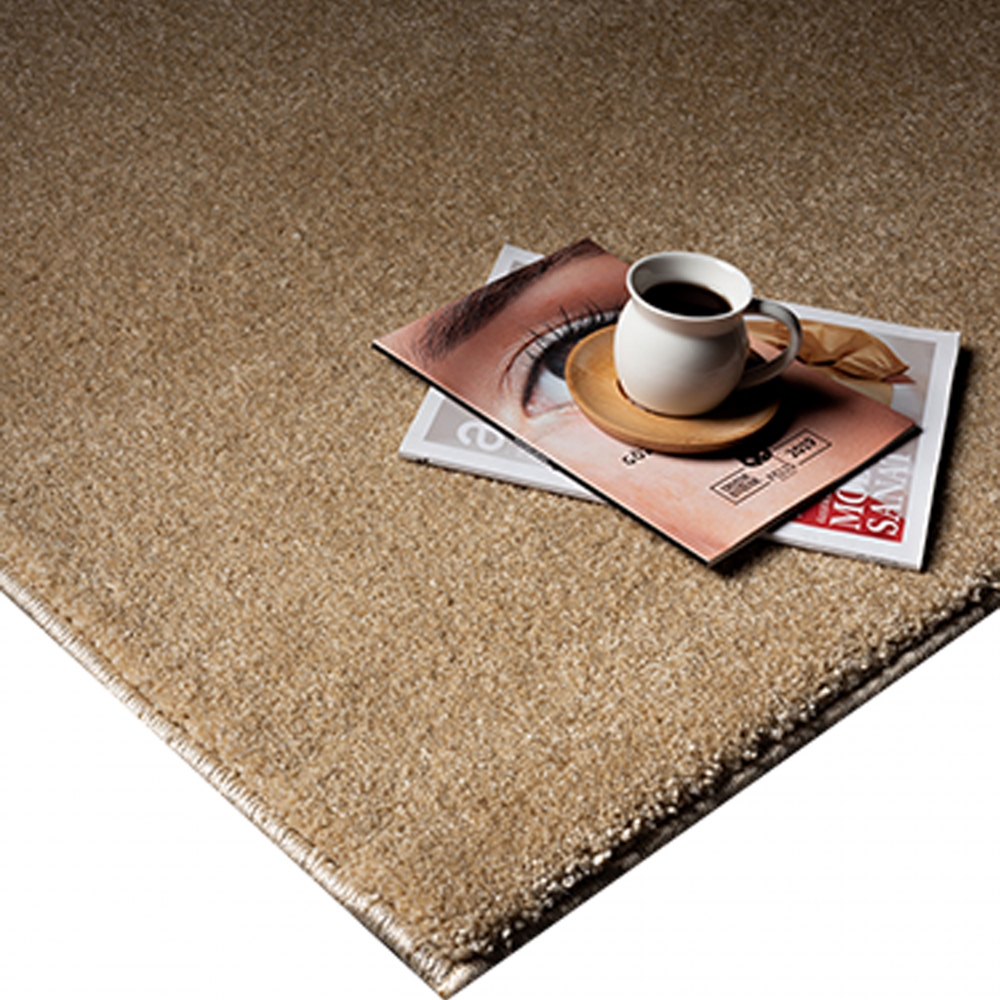 Teppich Gold Uni warm edel weich Wohnstil