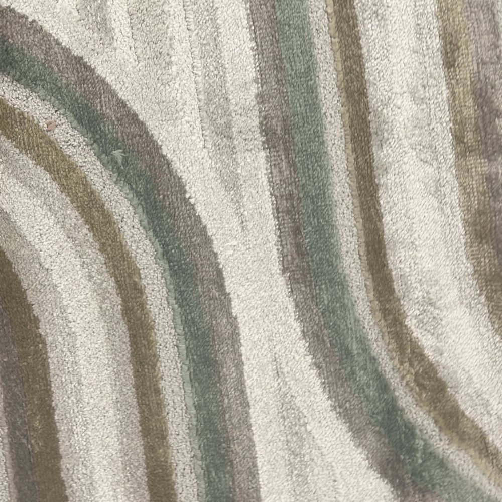 Kurzflorteppich modern Creme Beige Grün Braun Muster weich Glanzeffekt pflegeleicht Wohnzimmer Schlafzimmer Flur