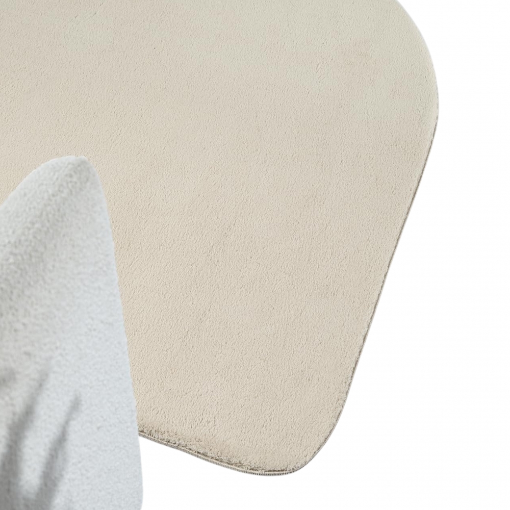 Teppich Shape in moderner Freiform flauschig weich Beige