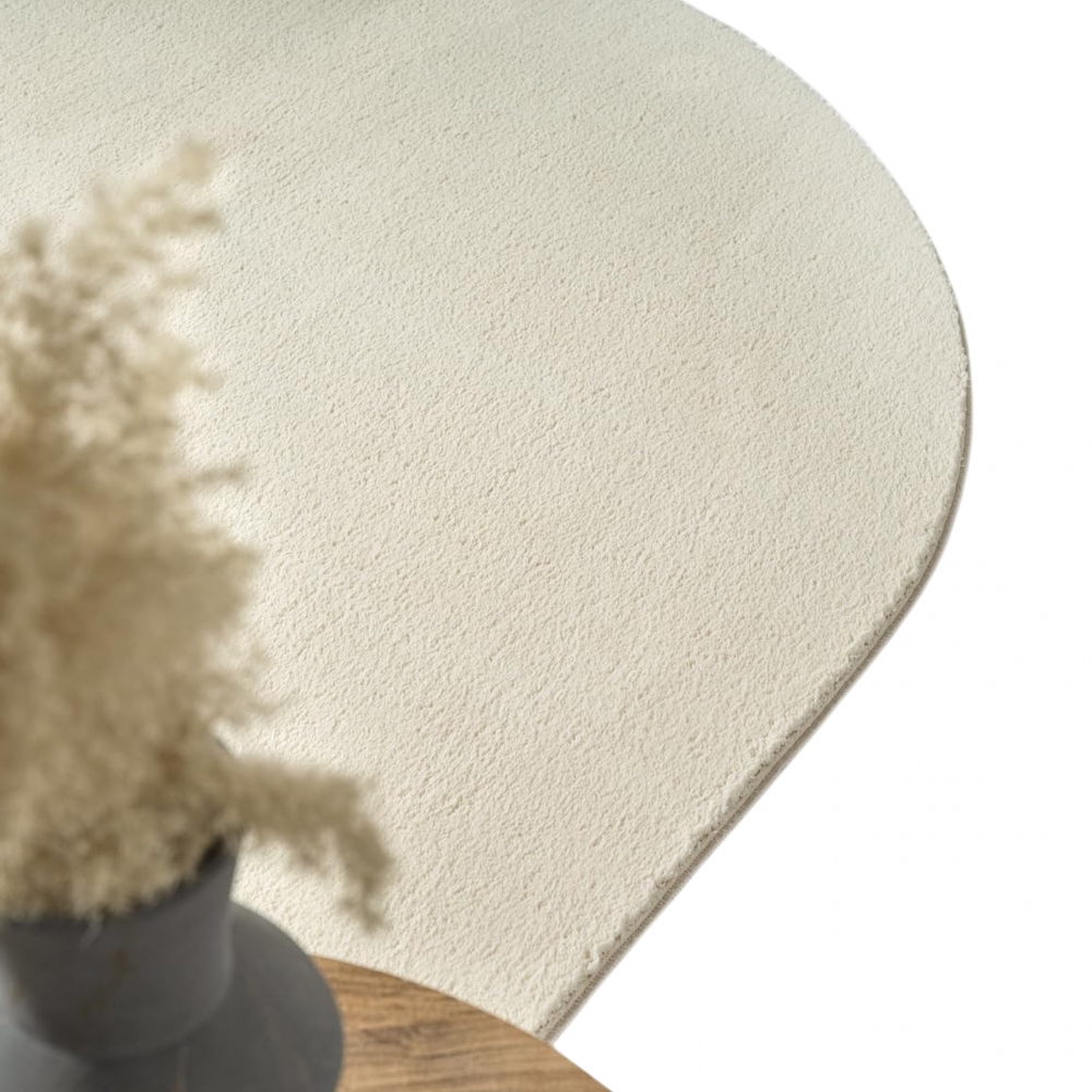 Teppich Shape in moderner Freiform flauschig weich Beige