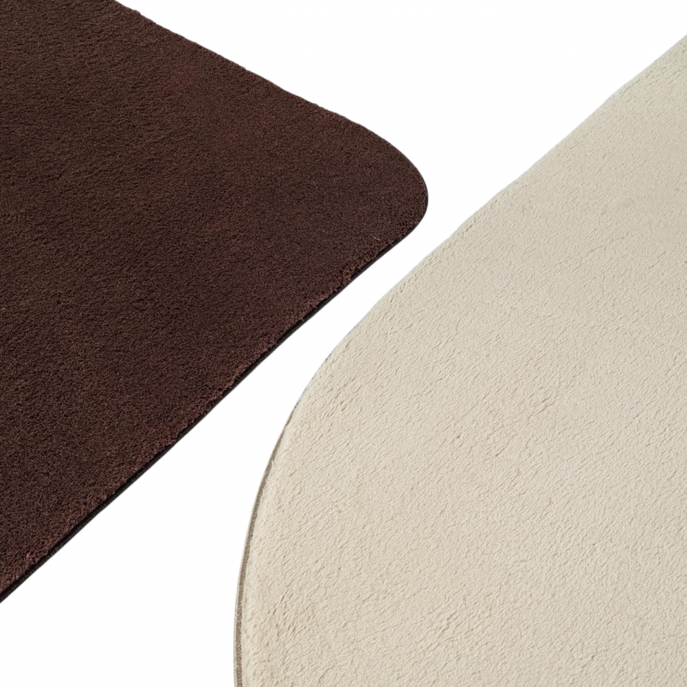 Teppich Shape in moderner Freiform flauschig weich Beige