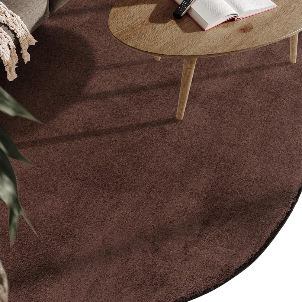 Teppich Shape in moderner Freiform flauschig weich Braun