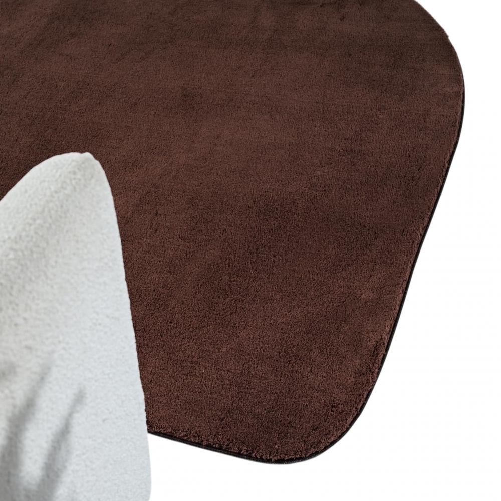 Teppich Shape in moderner Freiform flauschig weich Braun