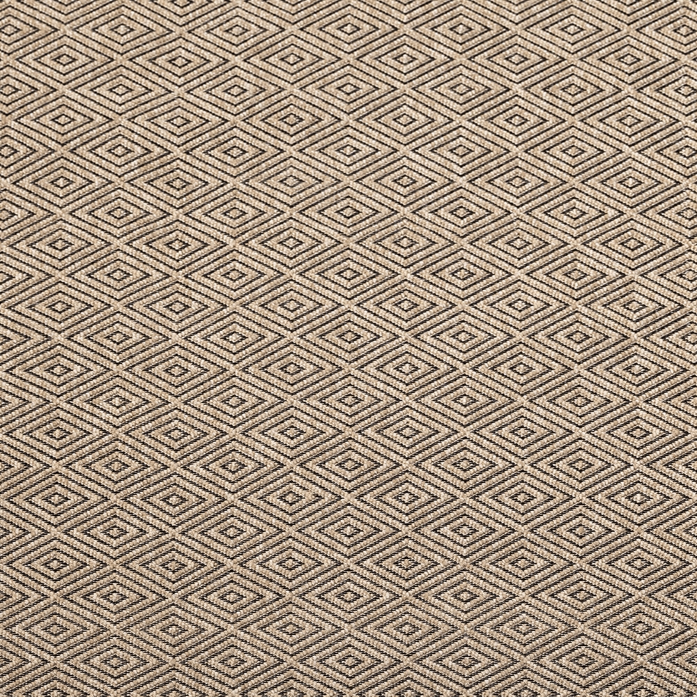 Robuster In- und Outdoorteppich mit Rautenmuster beige/schwarz