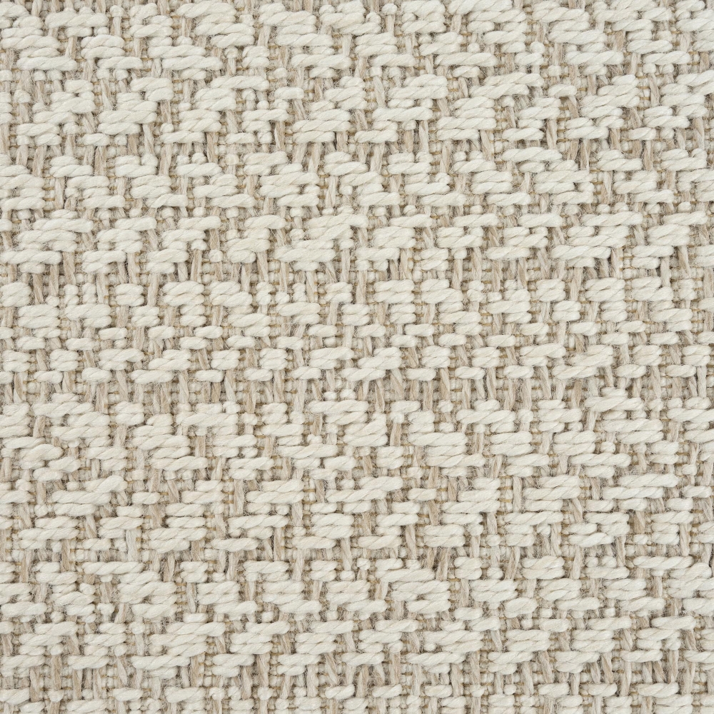 Teppich Outdoor Wohnzimmer strapazierfähig mit rechteckigem Linienmuster in Creme