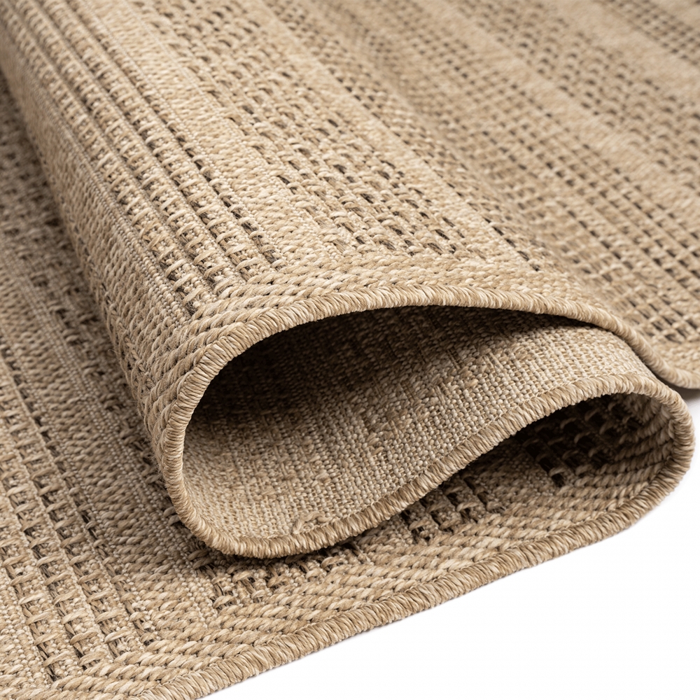 In- und Outdoor Teppich mit gestreiftem Muster beige/braun