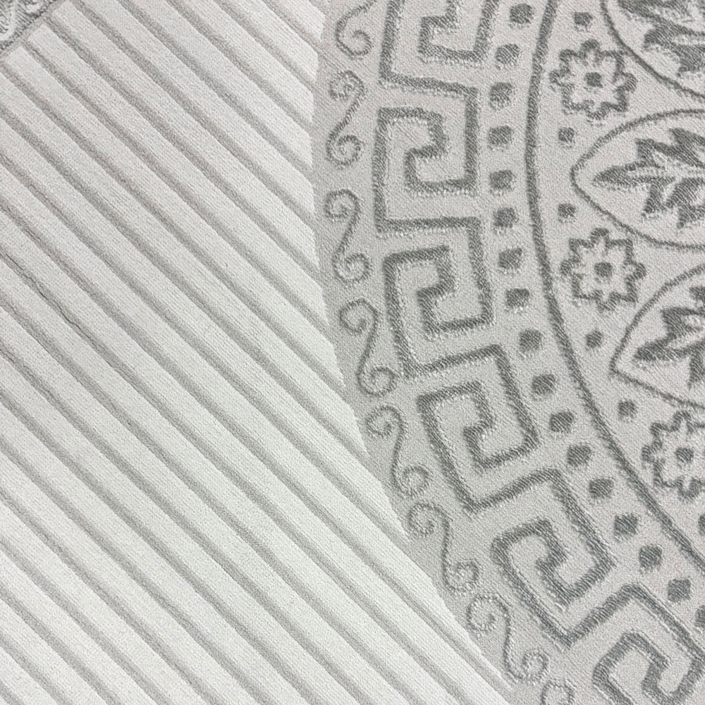 Orientalischer Designerteppich mit Ornament in grau anthrazit mit Glanzeffekt