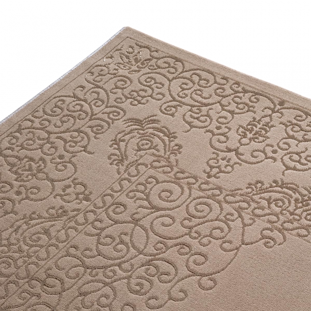 Teppich Beige Ornament Design wohnlich Wohnzimmer