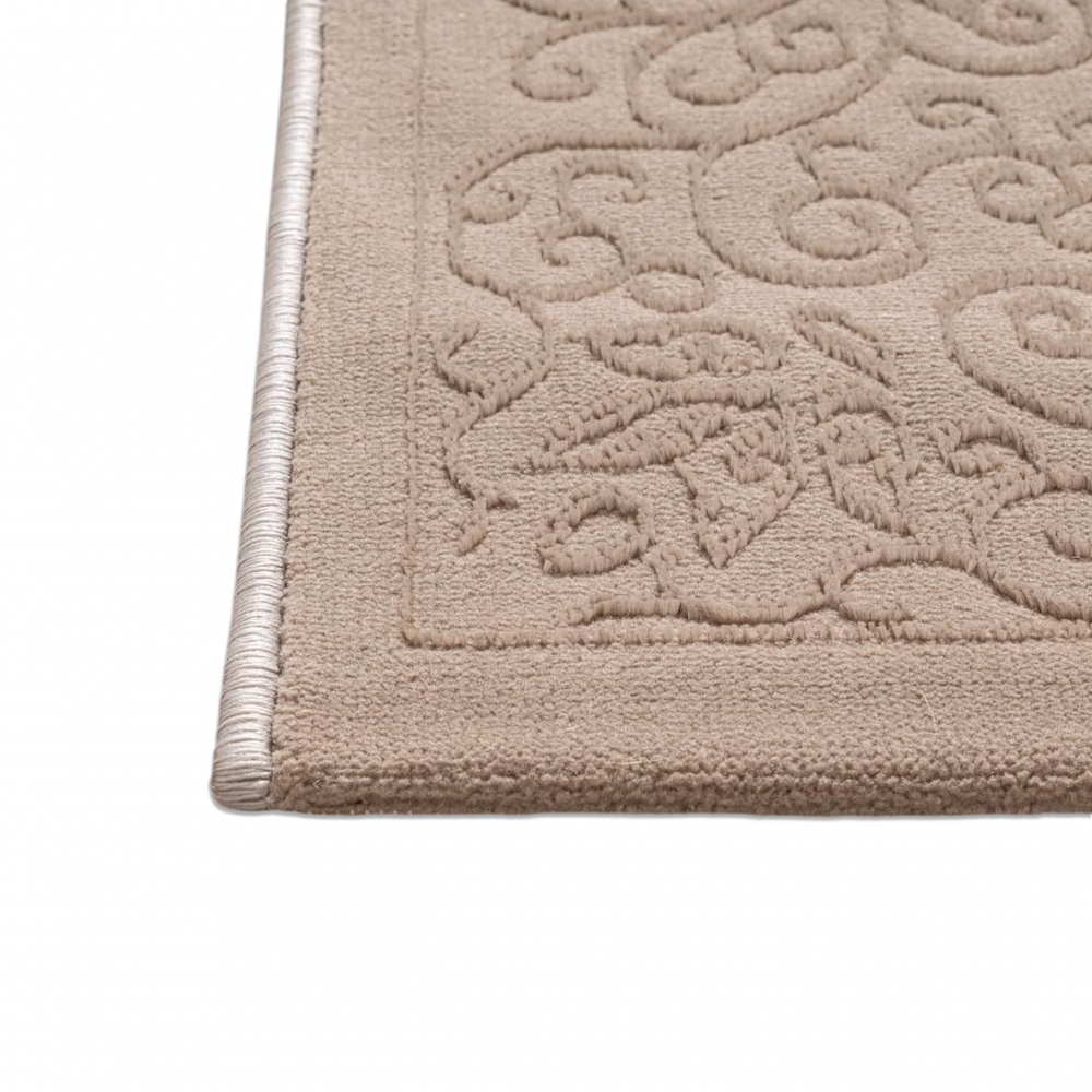 Teppich Beige Ornament Design wohnlich Wohnzimmer