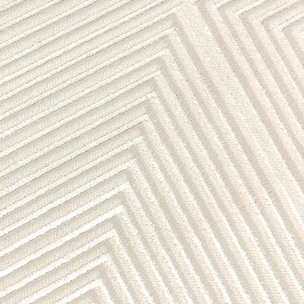 Moderner Kurzflorteppich Creme geometrisches Design mit Glanzstruktur für Wohnzimmer Schlafzimmer und Flur