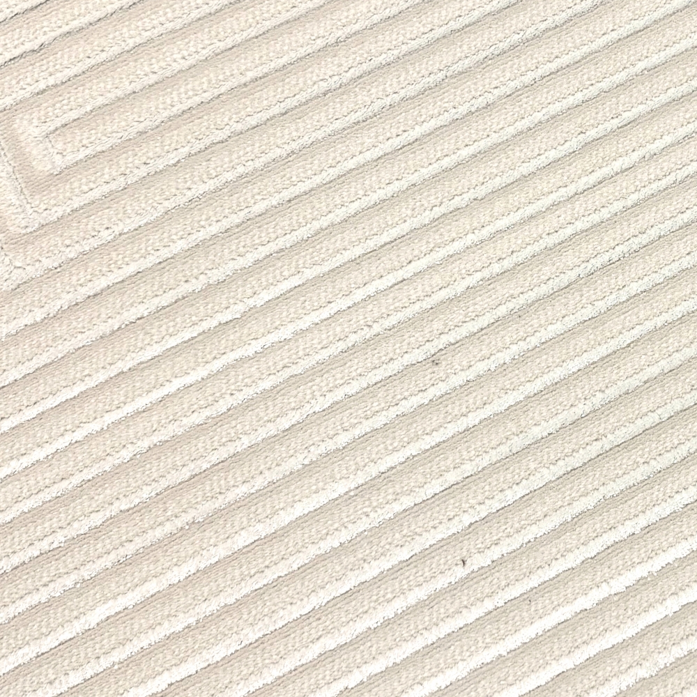 Moderner Kurzflorteppich Creme geometrisches Design mit Glanzstruktur für Wohnzimmer Schlafzimmer und Flur