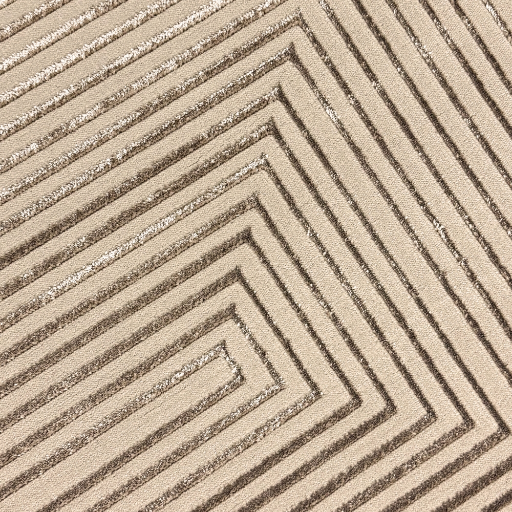 Moderner Wohnzimmerteppich pflegeleicht geometrisches Muster in Beige