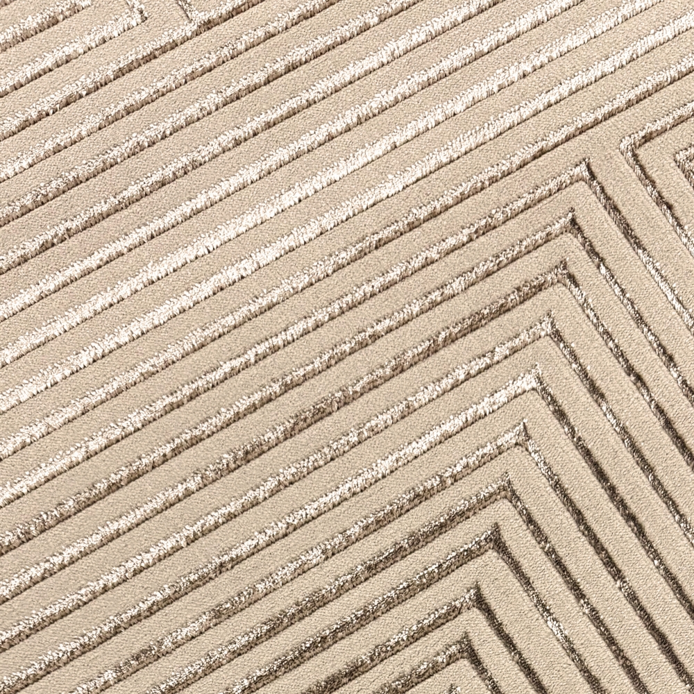 Moderner Wohnzimmerteppich pflegeleicht geometrisches Muster in Beige