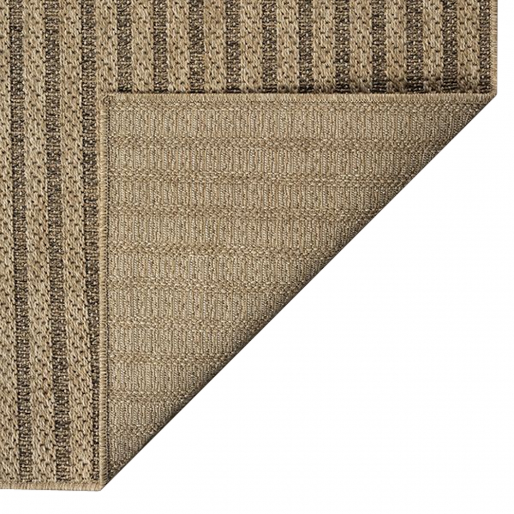 Moderner beige-brauner In- und Outdoor Teppich mit Bogenmuster