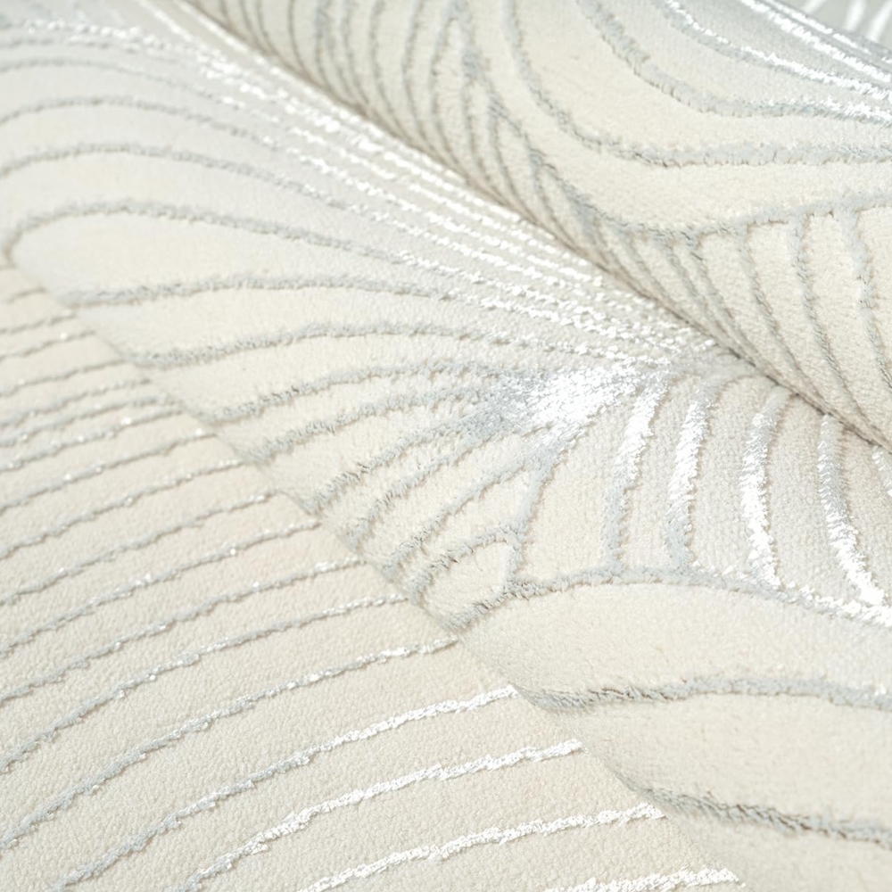 Teppich Creme Struktur Muster modern Wohnzimmer