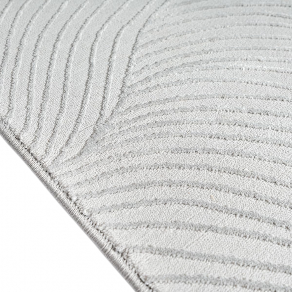 Teppich Silber Wellenmuster weich modern für Wohnzimmer