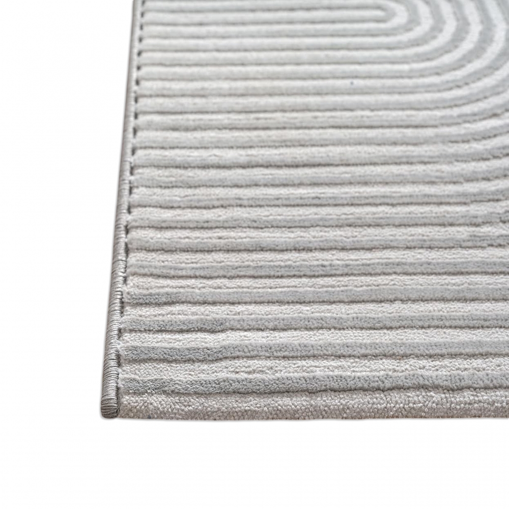 Teppich Grau Linien Design modern Wohnzimmer