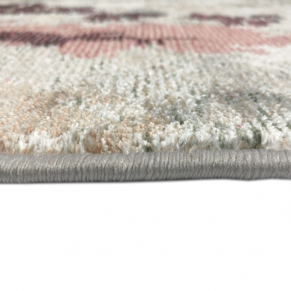 Abstrakter Seidenoptik Teppich | glänzend & weich | creme rot