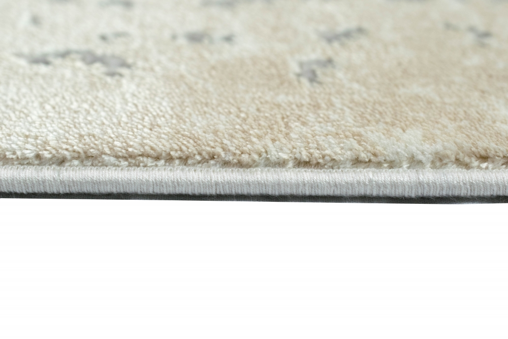 Wollteppich Designerteppich Teppich abstrakt aus Naturfasern in beige grau