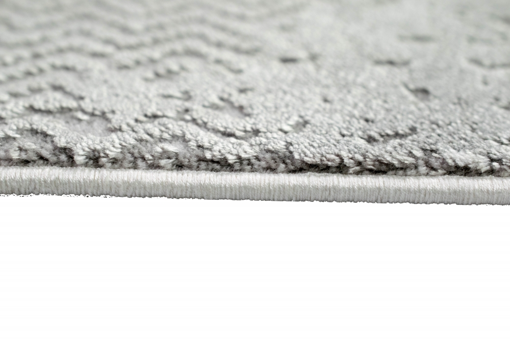 Wollteppich Designerteppich Teppich abstrakt aus Naturfasern in grau creme