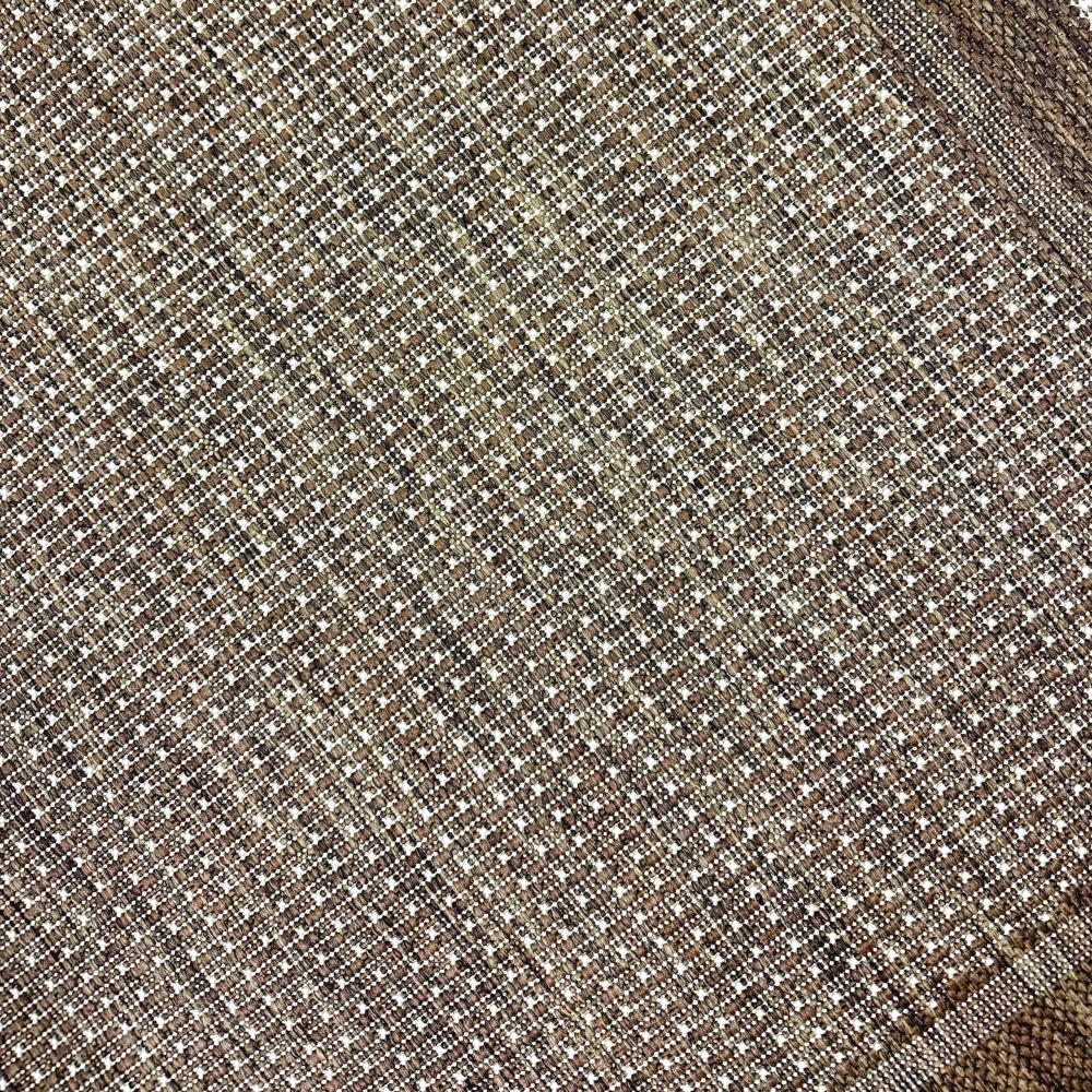 Eleganter In- und Outdoor Teppich in Braun – Sisal-Optik Flachgewebe