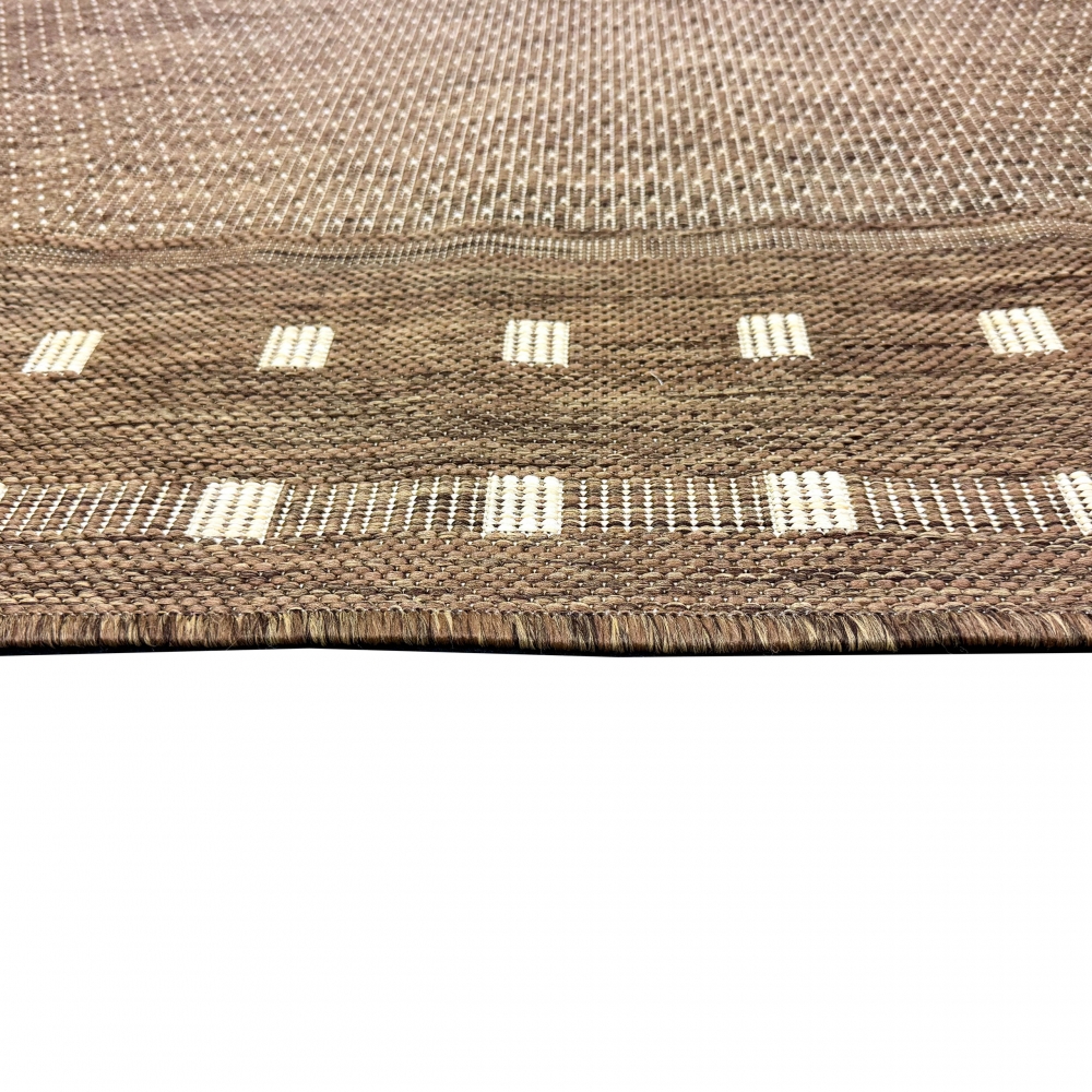 Eleganter In- und Outdoor Teppich in Braun – Sisal-Optik Flachgewebe