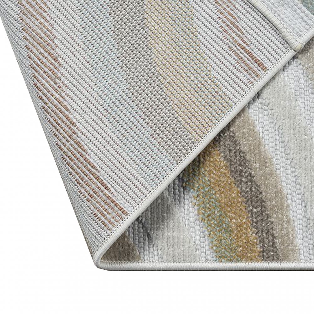 In- & Outdoor Teppich Linienmuster modern wetterfest & pflegeleicht creme bunt