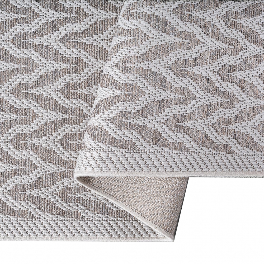 Teppich Beige Creme für In- & Outdoor strapazierfähig pflegeleicht modern