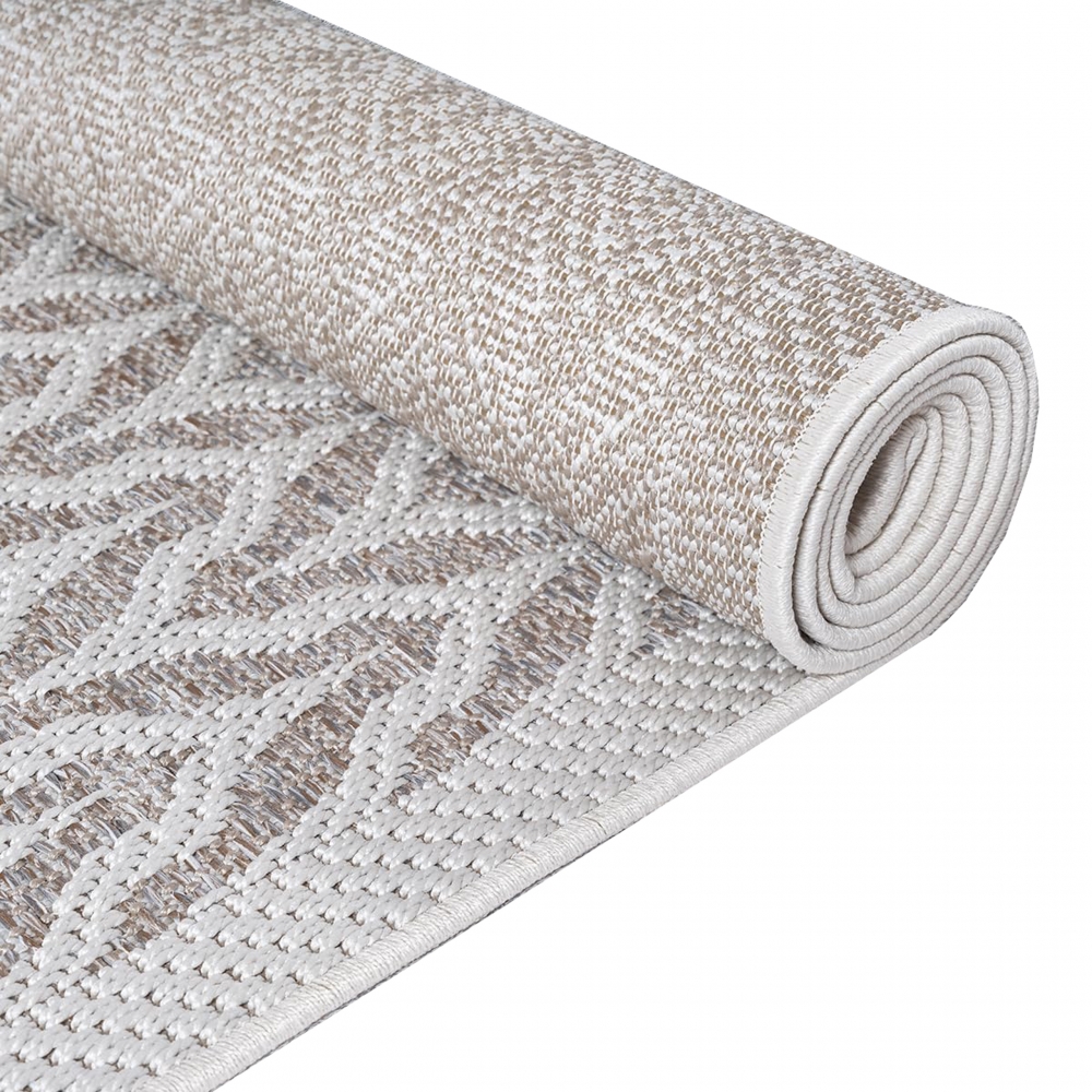 Teppich Beige Creme für In- & Outdoor strapazierfähig pflegeleicht modern