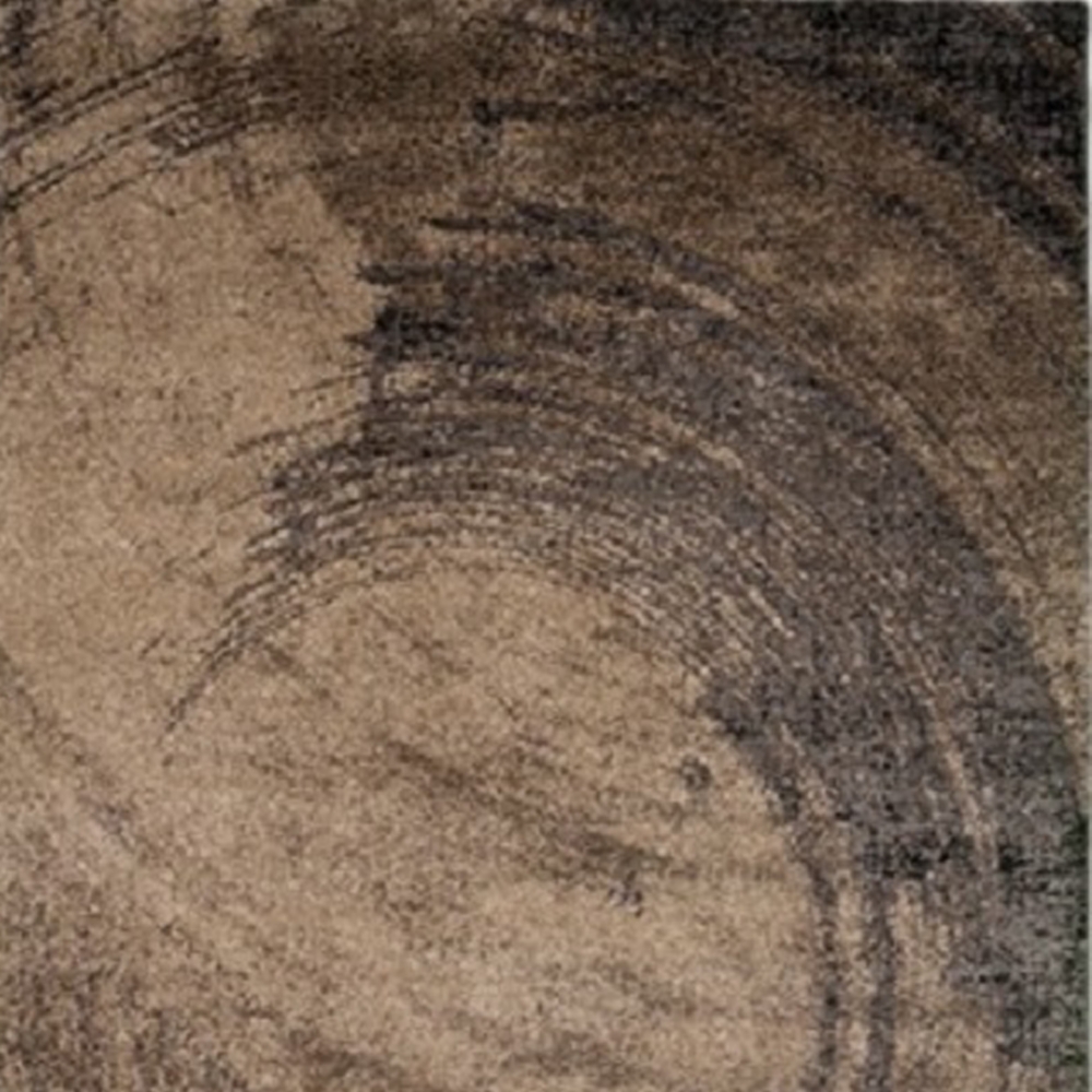 Moderner Teppich Braun Beige Kreis Design weich Wohnzimmer stilvoll