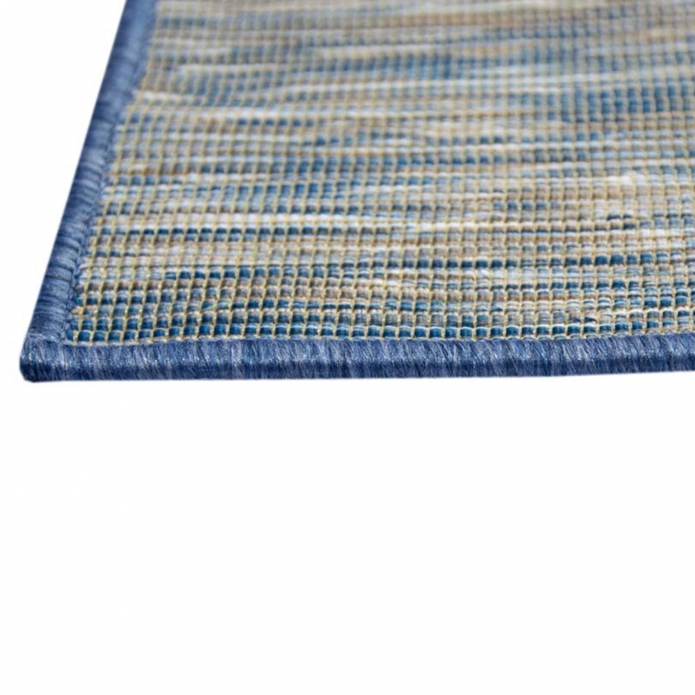 Merlierter In- & Outdoor Teppich beidseitig verwendbar mit Sisaloptik in Blau