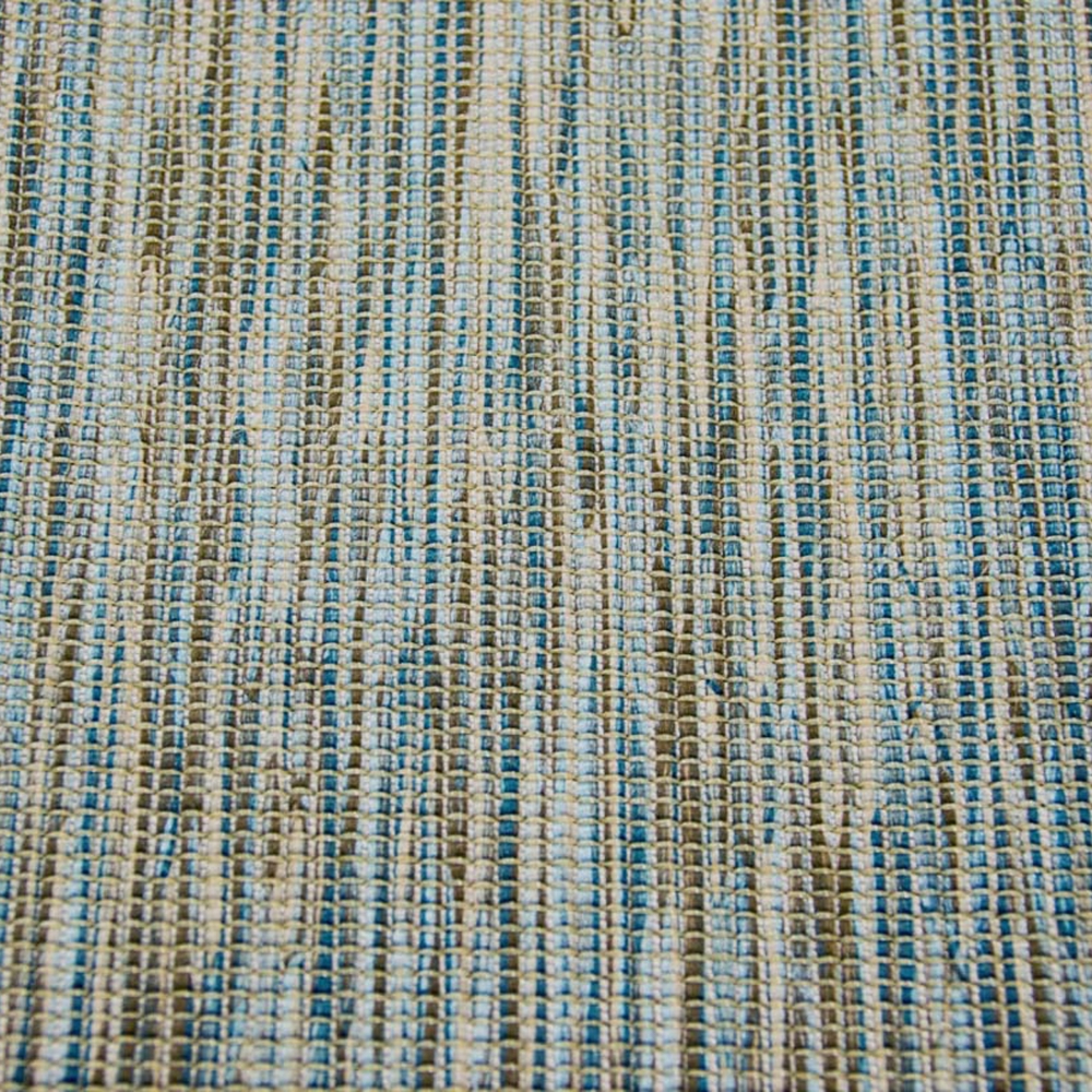 Teppich Modern Flachgewebe Küchenteppich Indoor Teppich Outdoor Teppich beidseitig nutzbar Farbe Blau Beige