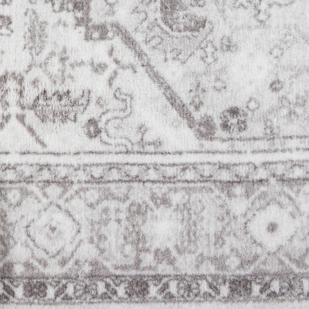 Gemütlicher Schlafzimmer Teppich im orientalischen Stil grau