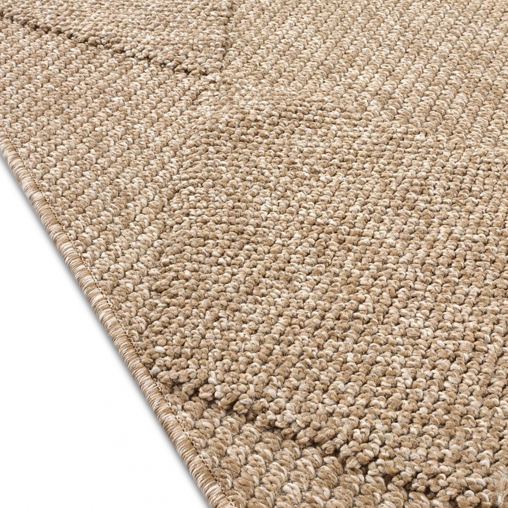 Teppich In- und Outdoor mit Jute-Optik vielseitig einsetzbar in Beige/Braun