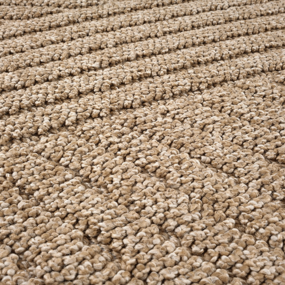 Teppich In- und Outdoor mit Wellenmuster vielseitig einsetzbar in Beige