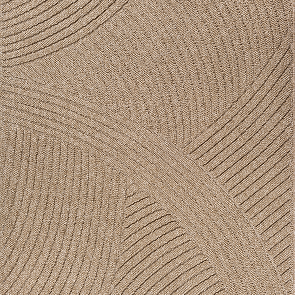 Teppich In- und Outdoor mit Wellenmuster vielseitig einsetzbar in Beige