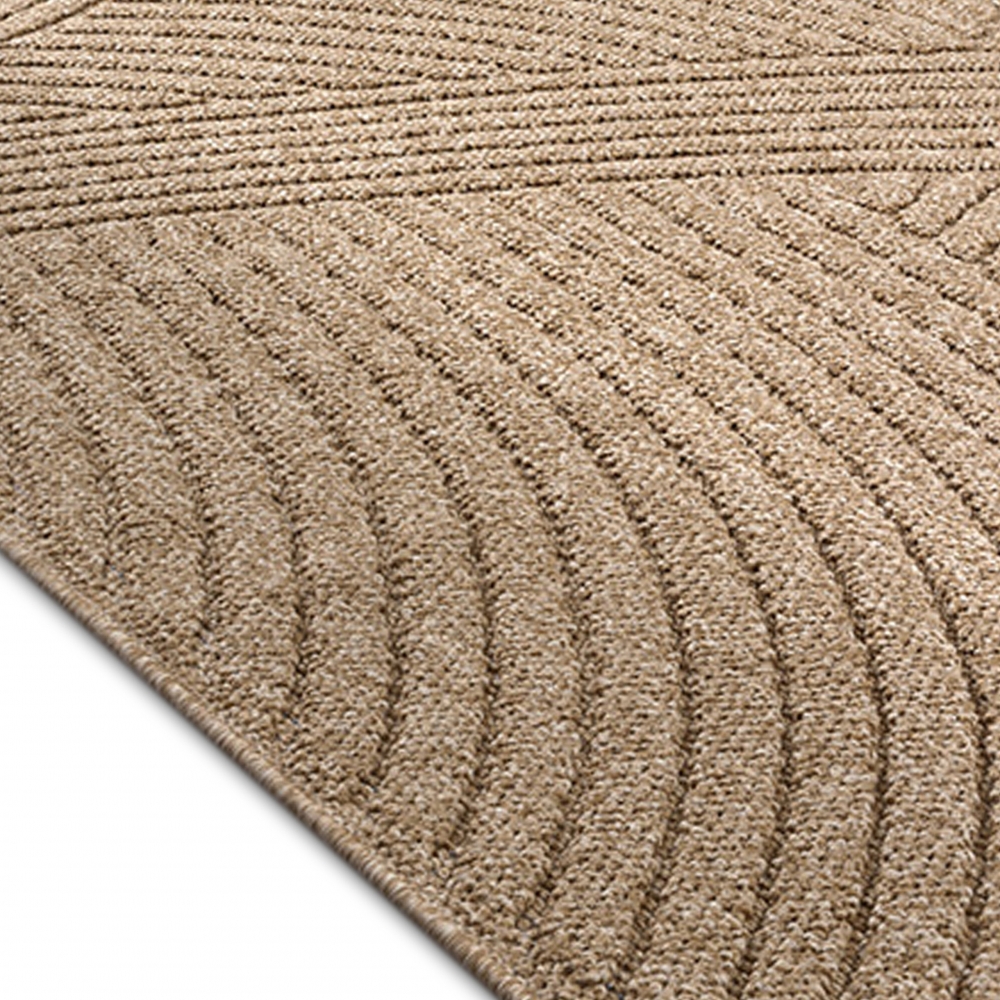 Teppich In- und Outdoor mit Wellenmuster vielseitig einsetzbar in Beige
