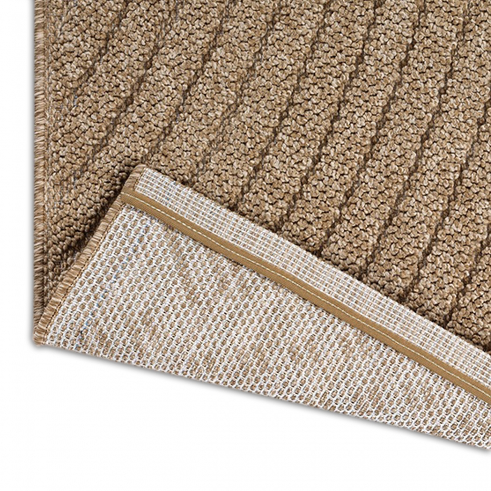 Teppich In- und Outdoor mit Wellenmuster vielseitig einsetzbar in Beige