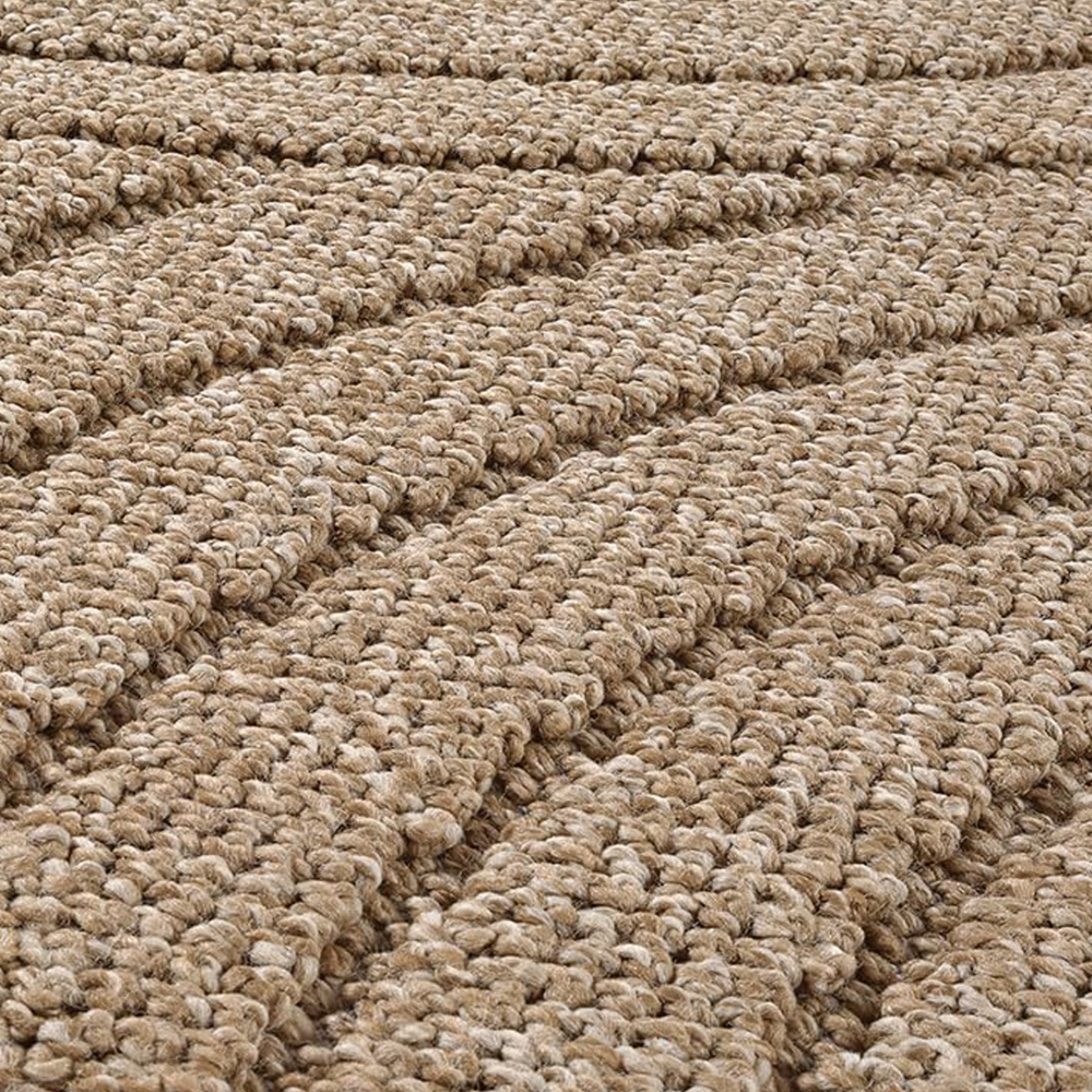 Teppich In- und Outdoor mit Kreislinien-Muster in Beige für moderne Wohn- und Außenbereiche