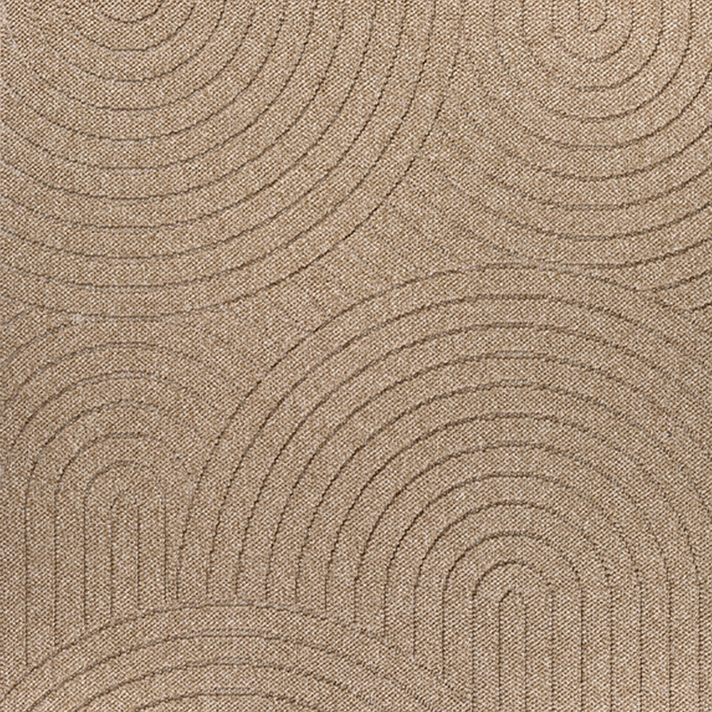 Teppich In- und Outdoor mit Kreislinien-Muster in Beige für moderne Wohn- und Außenbereiche