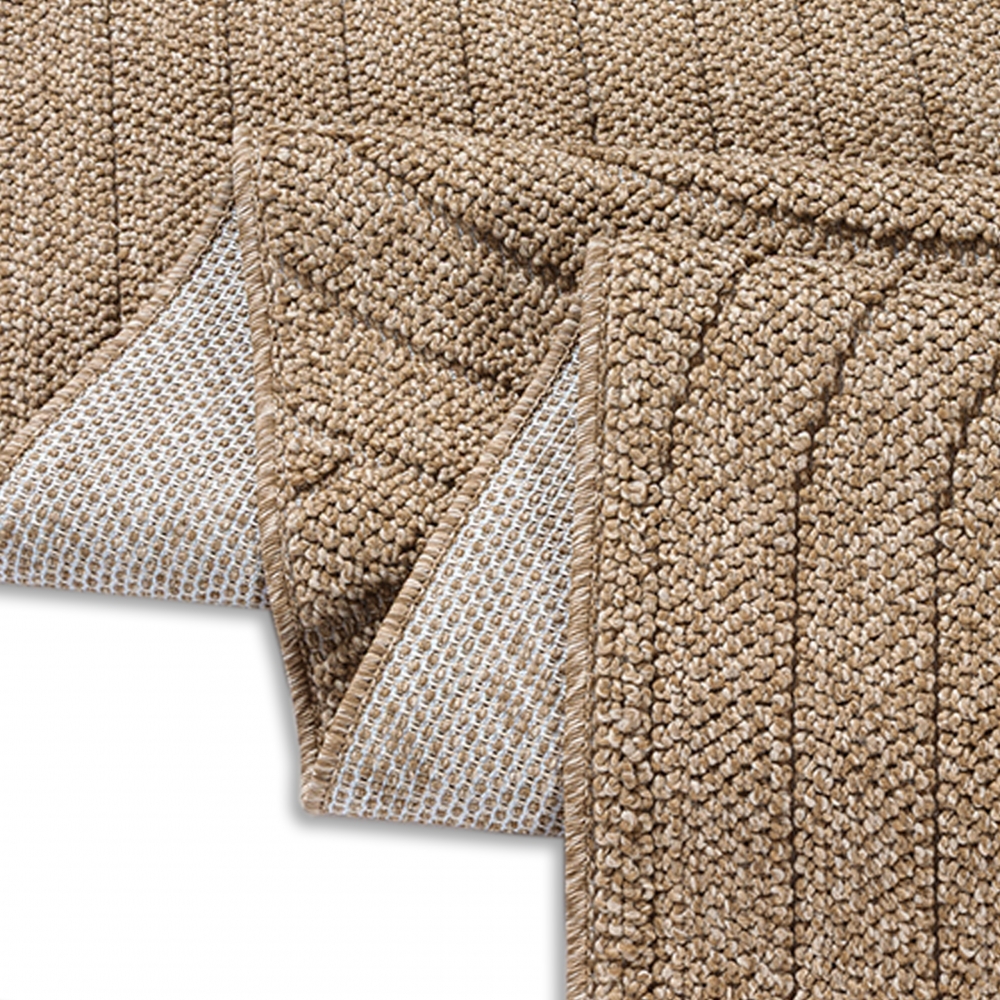 Teppich In- und Outdoor mit Kreislinien-Muster in Beige für moderne Wohn- und Außenbereiche