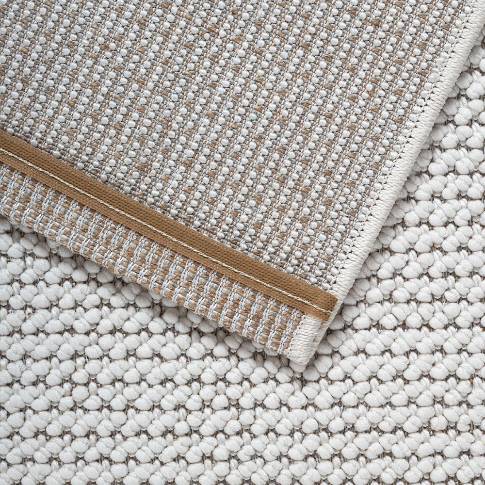 Teppich kurzflor weich pflegeleicht saugrobotergeeignet für Wohnzimmer Esszimmer Schlafzimmer in creme