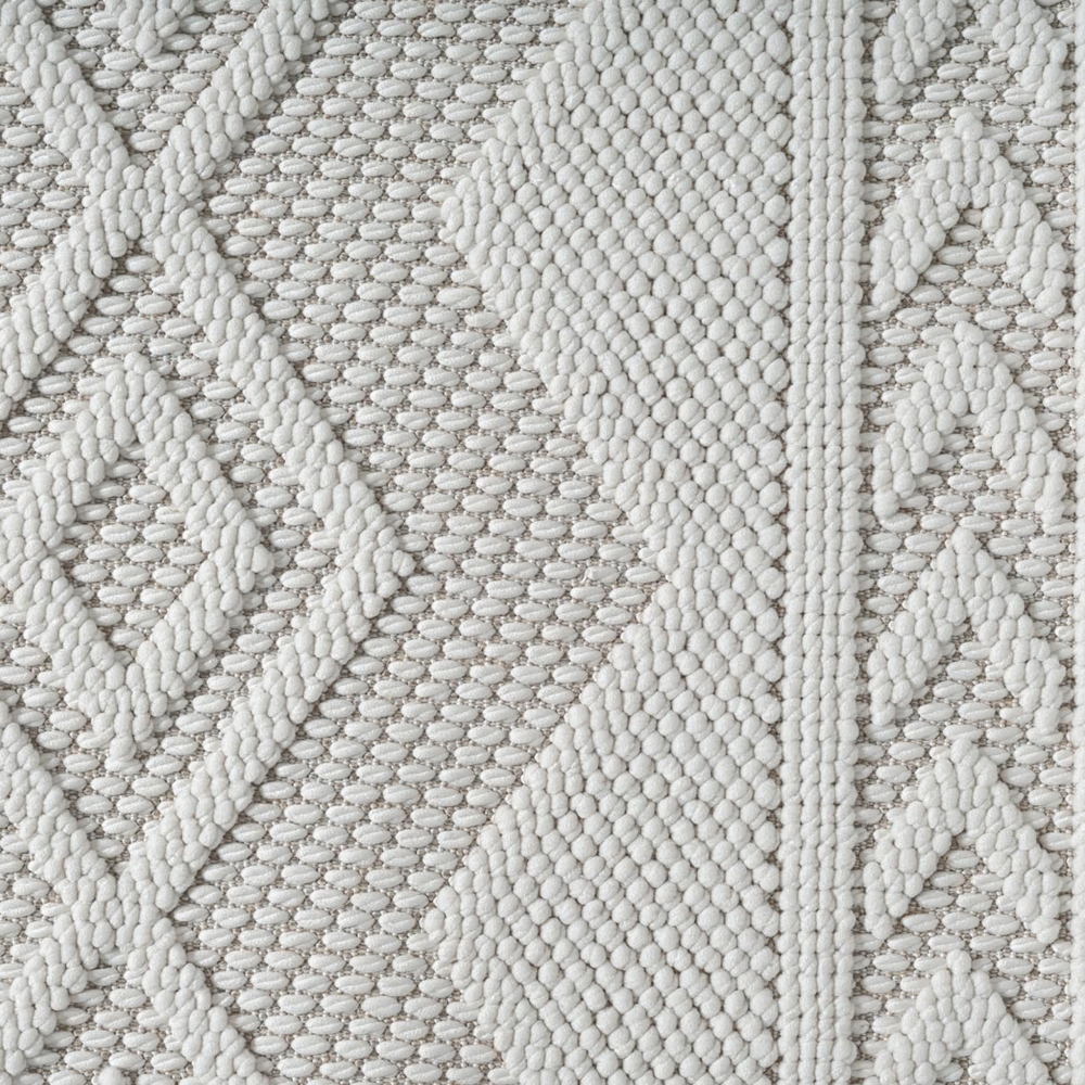 Boho Teppich mit moderner Loop-Struktur für Wohnräume Creme