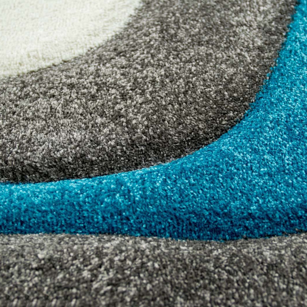 Teppich mit Wellenmuster | pflegeleicht | in türkis grau weiß