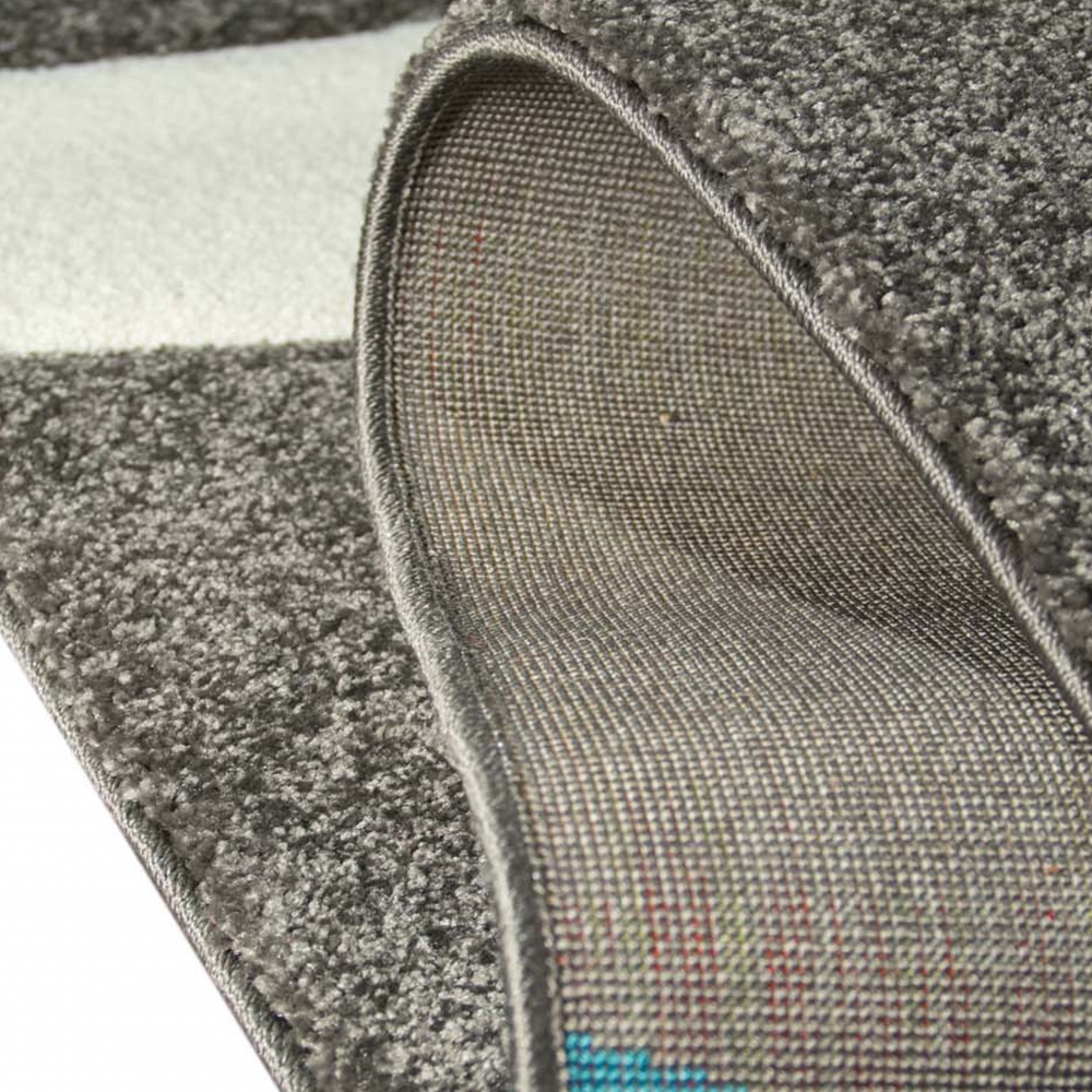Teppich mit Wellenmuster | pflegeleicht | in türkis grau weiß