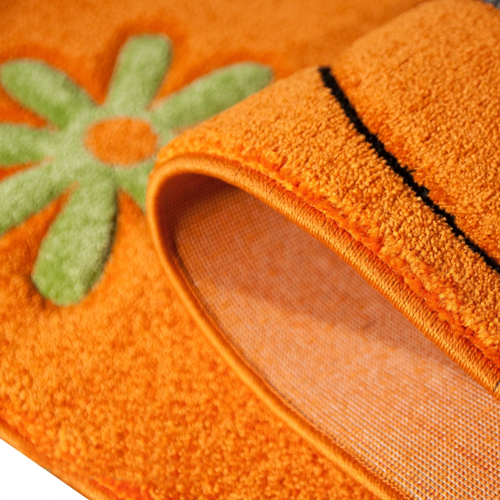 Bunter Schmetterlings-Teppich für Kinderzimmer in orange rot