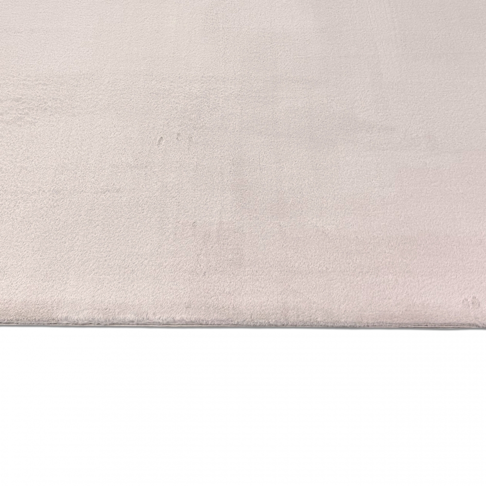 Waschbarer Teppich Creme-Rosa mit Antirutsch-Rücken und weicher Oberfläche