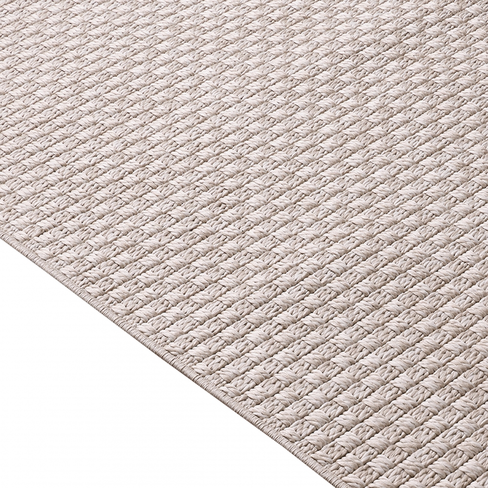In- & Outdoorteppich Terrasse wetterfest kurzflor einfarbig in beige