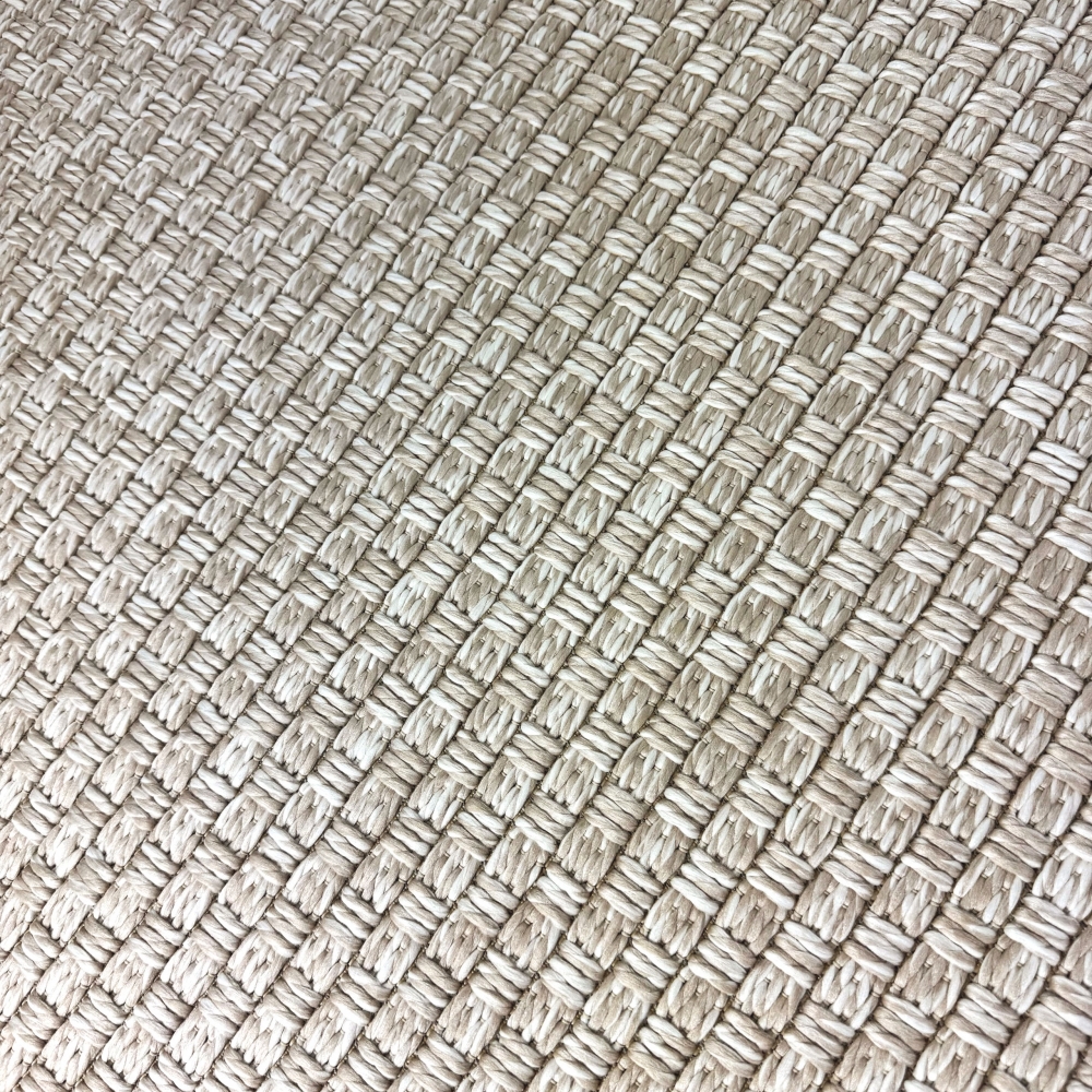 In- & Outdoorteppich Terrasse wetterfest kurzflor einfarbig in beige