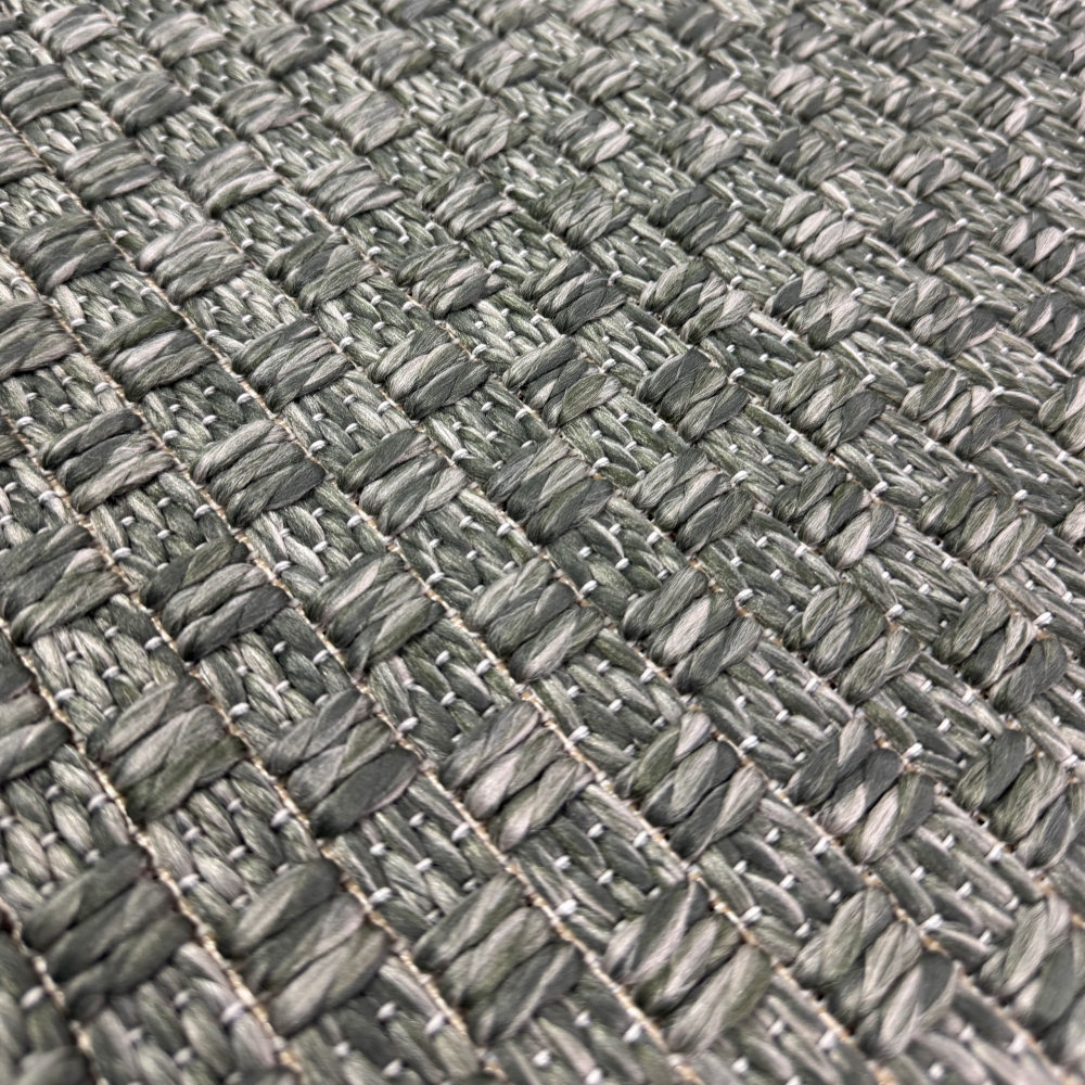 Teppich Grün Flechtoptik Strapazierfähig Indoor Outdoor